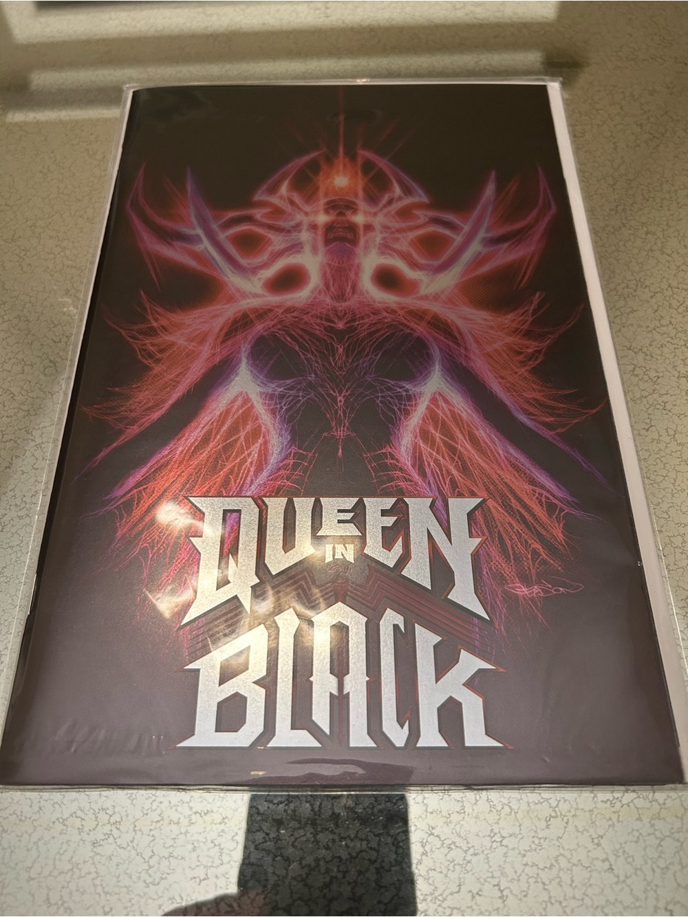 Marvel Queen in Black Poster - Pink and Purple Neon
